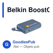 Batterie externe personnalisable Belkin BoostCharge Power Bank 10K avec logo - Miniature 1