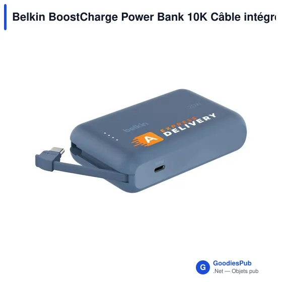 Batterie externe personnalisable Belkin BoostCharge Power Bank 10K avec logo - Image 1