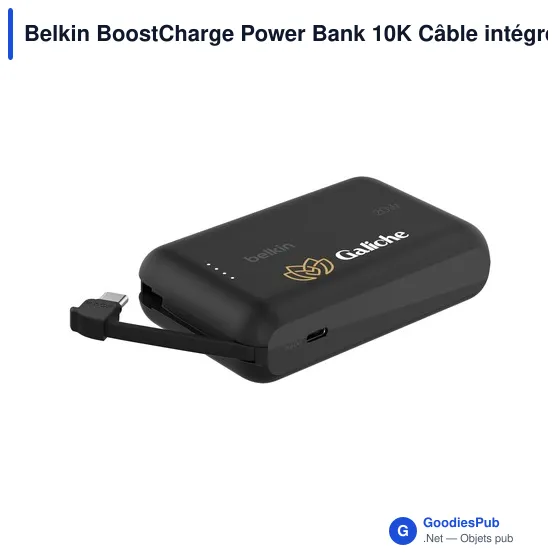 Batterie externe personnalisable Belkin BoostCharge Power Bank 10K avec logo - Image 11