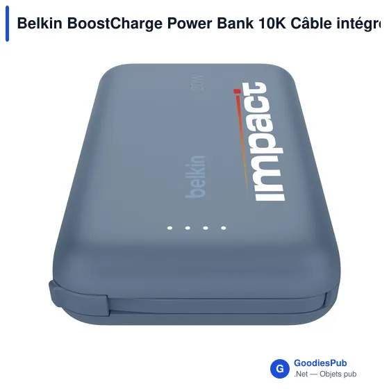 Batterie externe personnalisable Belkin BoostCharge Power Bank 10K avec logo - Image 3