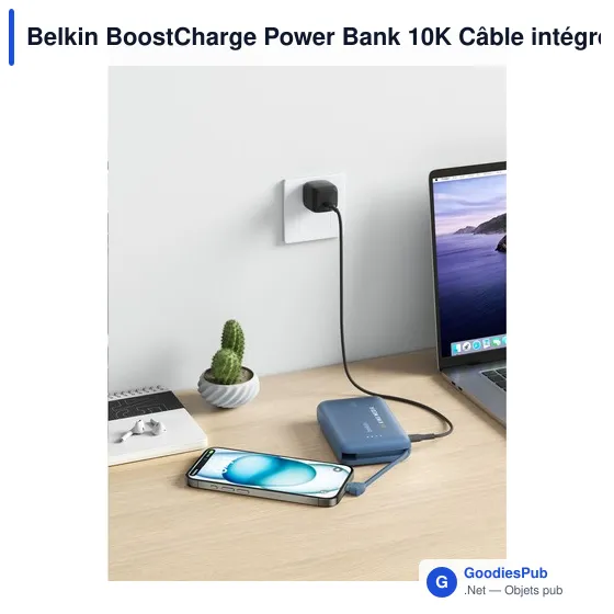 Batterie externe personnalisable Belkin BoostCharge Power Bank 10K avec logo - Image 8