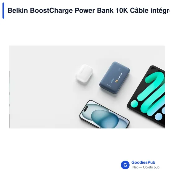 Batterie externe personnalisable Belkin BoostCharge Power Bank 10K avec logo - Image 10