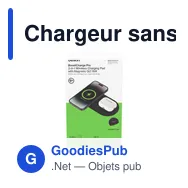 Chargeur sans fil personnalisable Belkin BoostCharge Pro 2-en-1 avec logo - Miniature 2