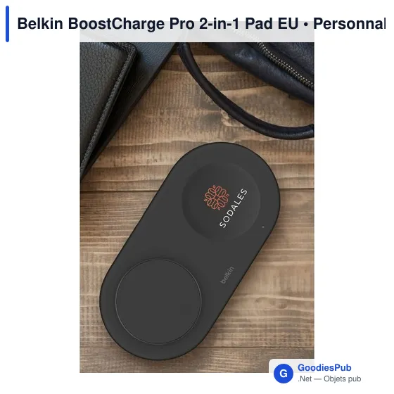 Chargeur sans fil personnalisable Belkin BoostCharge Pro 2-en-1 avec logo - Image 3