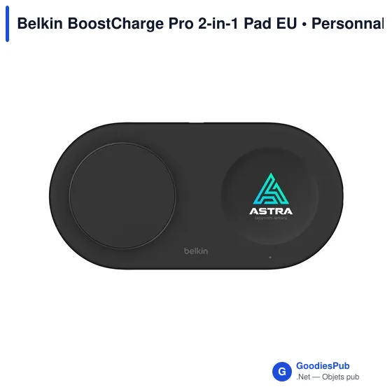 Chargeur sans fil personnalisable Belkin BoostCharge Pro 2-en-1 avec logo - Image 5