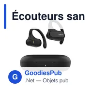 Écouteurs sans fil personnalisables Belkin SoundForm ClearFit avec logo - Miniature 1