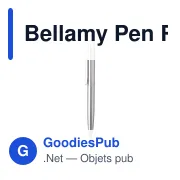 Stylo bille personnalisable en acier inoxydable recyclé - Bellamy Penavec logo - Miniature 1