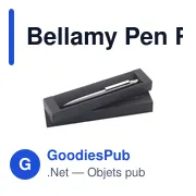 Stylo bille personnalisable en acier inoxydable recyclé - Bellamy Penavec logo - Miniature 4