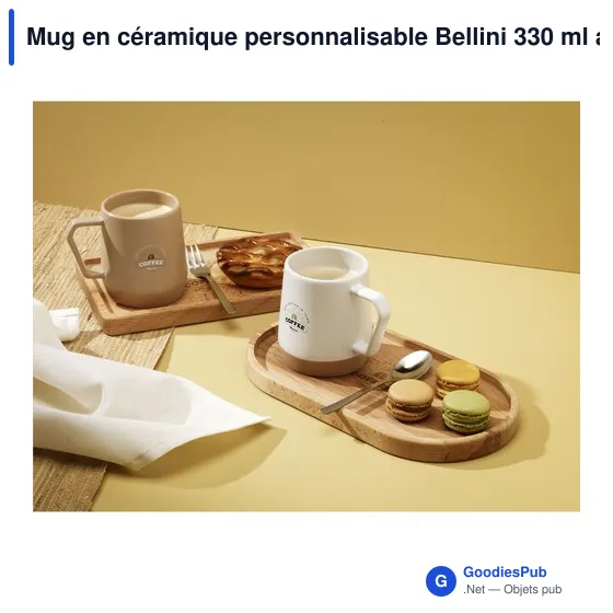 Mug en céramique personnalisable Bellini 330 ml avec logo - Image 12