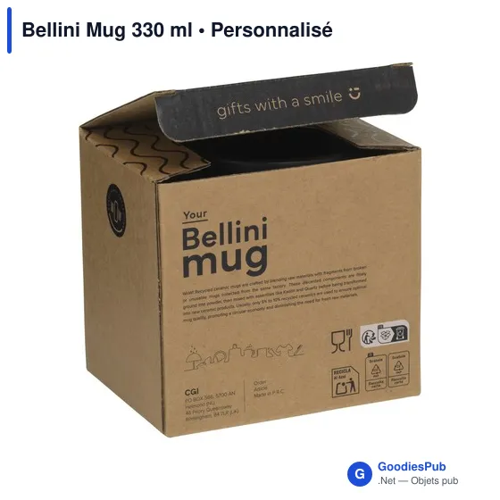 Mug en céramique personnalisable Bellini 330 ml avec logo - Image 9