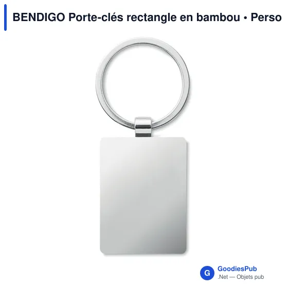 BENDIGO Porte-clés rectangle en bambou - Image 2