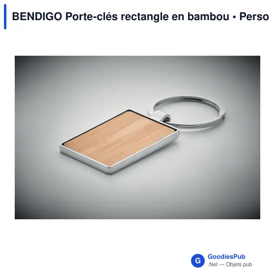 BENDIGO Porte-clés rectangle en bambou - Image 5