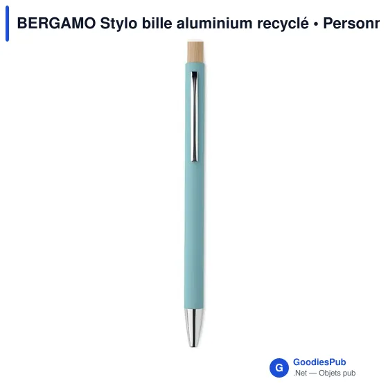 BERGAMO Stylo bille aluminium recyclé - Image 2