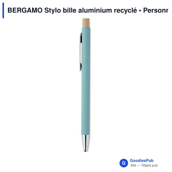 BERGAMO Stylo bille aluminium recyclé - Image 3