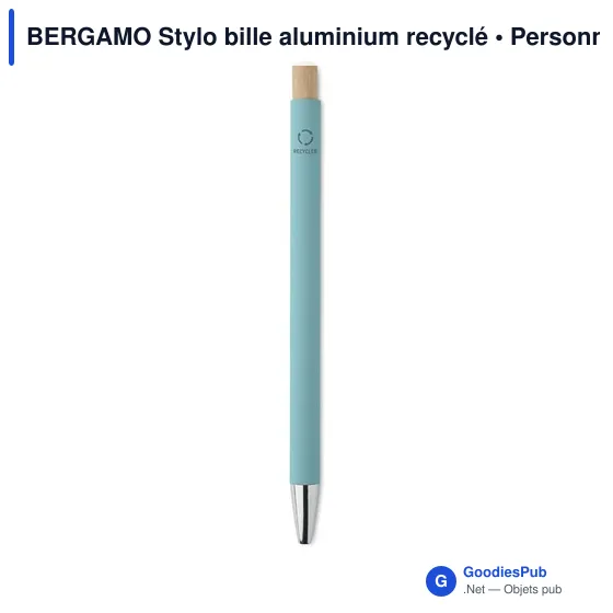 BERGAMO Stylo bille aluminium recyclé - Image 4