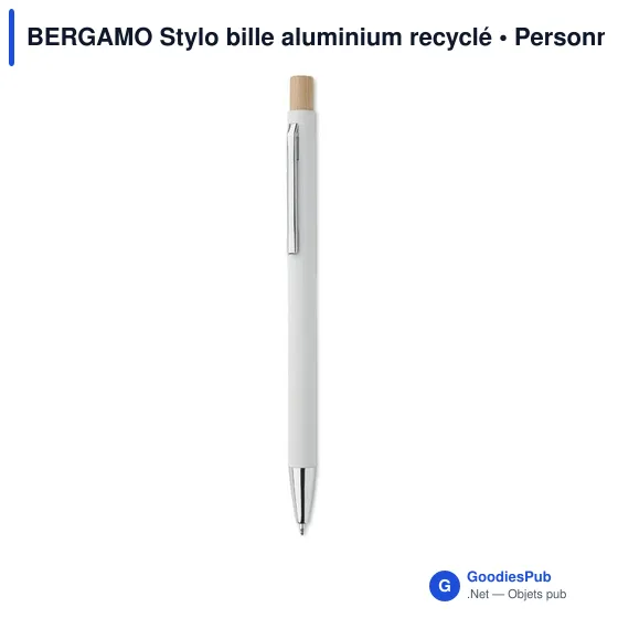 BERGAMO Stylo bille aluminium recyclé - Image 7
