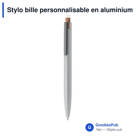 Stylo bille personnalisable en aluminium recyclé avec logo - BERGAMO