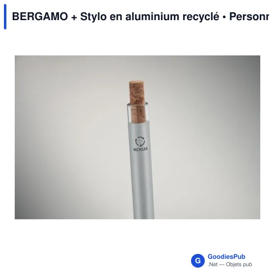 Stylo bille personnalisable en aluminium recyclé avec logo - BERGAMO - Image 2