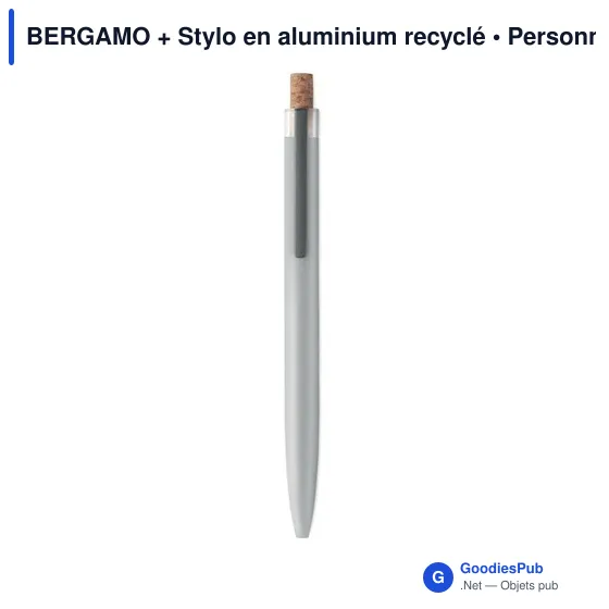 Stylo bille personnalisable en aluminium recyclé avec logo - BERGAMO - Image 3