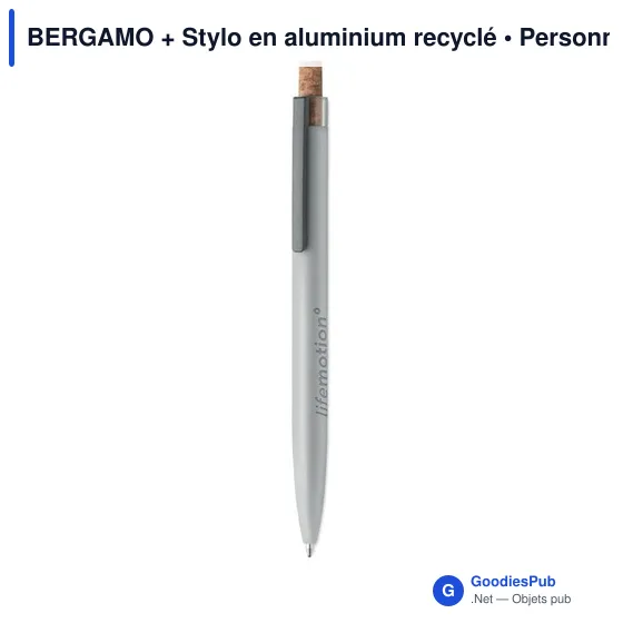 Stylo bille personnalisable en aluminium recyclé avec logo - BERGAMO - Image 4