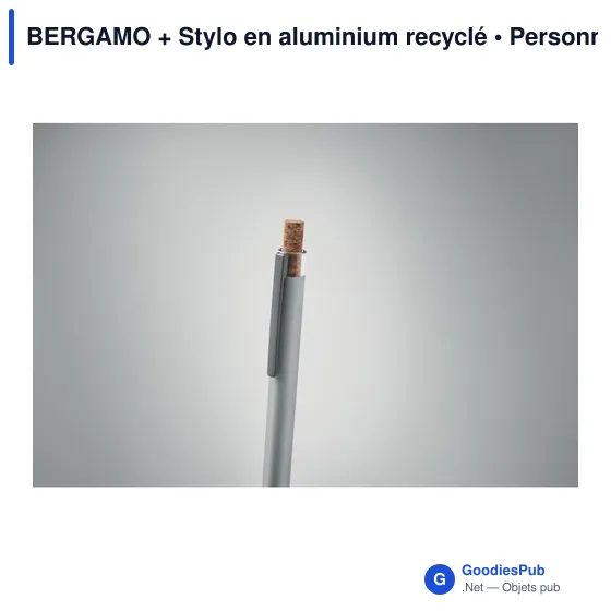 Stylo bille personnalisable en aluminium recyclé avec logo - BERGAMO - Image 5