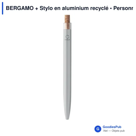 Stylo bille personnalisable en aluminium recyclé avec logo - BERGAMO - Image 6