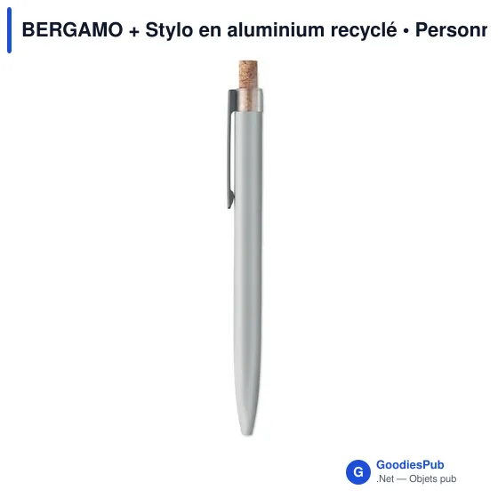 Stylo bille personnalisable en aluminium recyclé avec logo - BERGAMO - Image 7