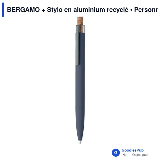 Stylo bille personnalisable en aluminium recyclé avec logo - BERGAMO - Image 8