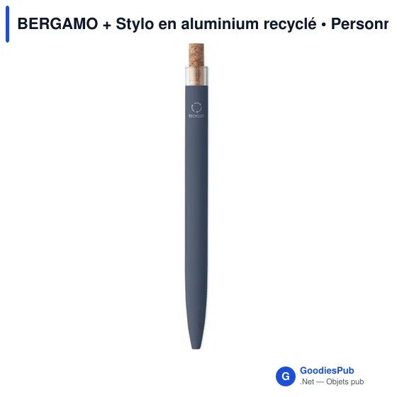Stylo bille personnalisable en aluminium recyclé avec logo - BERGAMO - Image 9