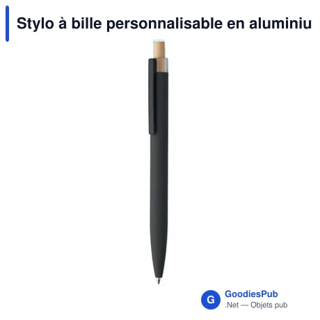 Stylo à bille personnalisable en aluminium recyclé avec logo - BERGAMO ++
