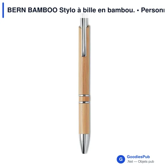 BERN BAMBOO Stylo à bille en bambou. - Image 1