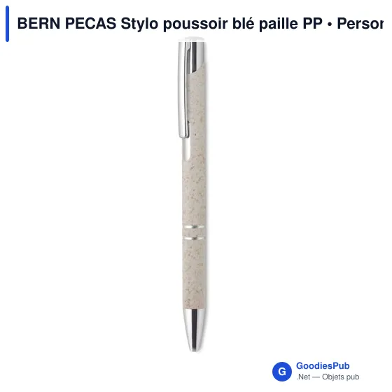 BERN PECAS Stylo poussoir blé paille PP - Image 1