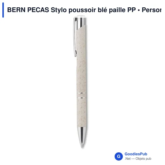 BERN PECAS Stylo poussoir blé paille PP - Image 2