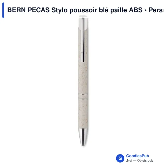 BERN PECAS Stylo poussoir blé paille PP - Image 3