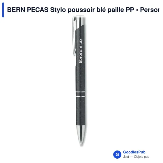 BERN PECAS Stylo poussoir blé paille PP - Image 8