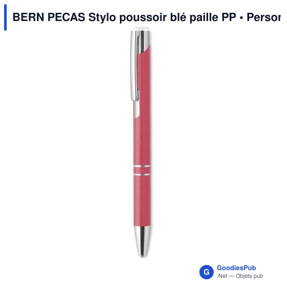 BERN PECAS Stylo poussoir blé paille PP - Image 9