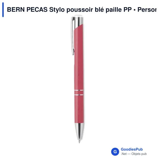 BERN PECAS Stylo poussoir blé paille PP - Image 10