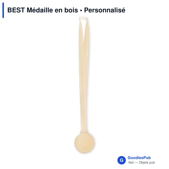 Médaille en bois personnalisable avec logo - BEST - Image 1