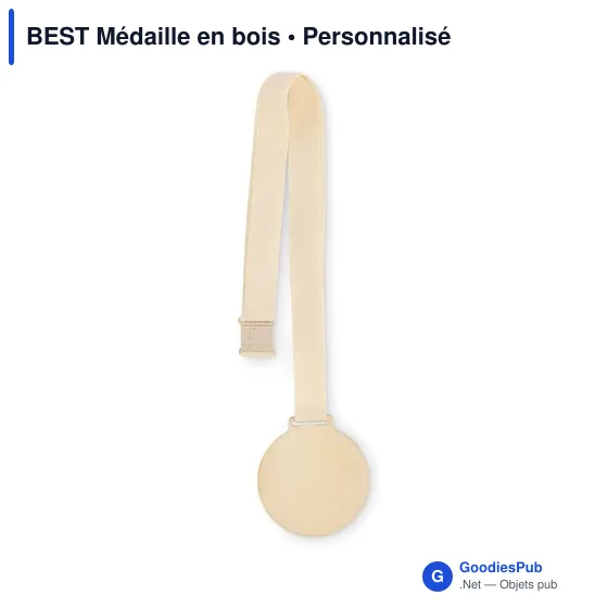 Médaille en bois personnalisable avec logo - BEST - Image 2