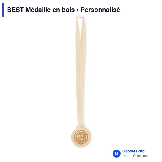 Médaille en bois personnalisable avec logo - BEST - Image 4