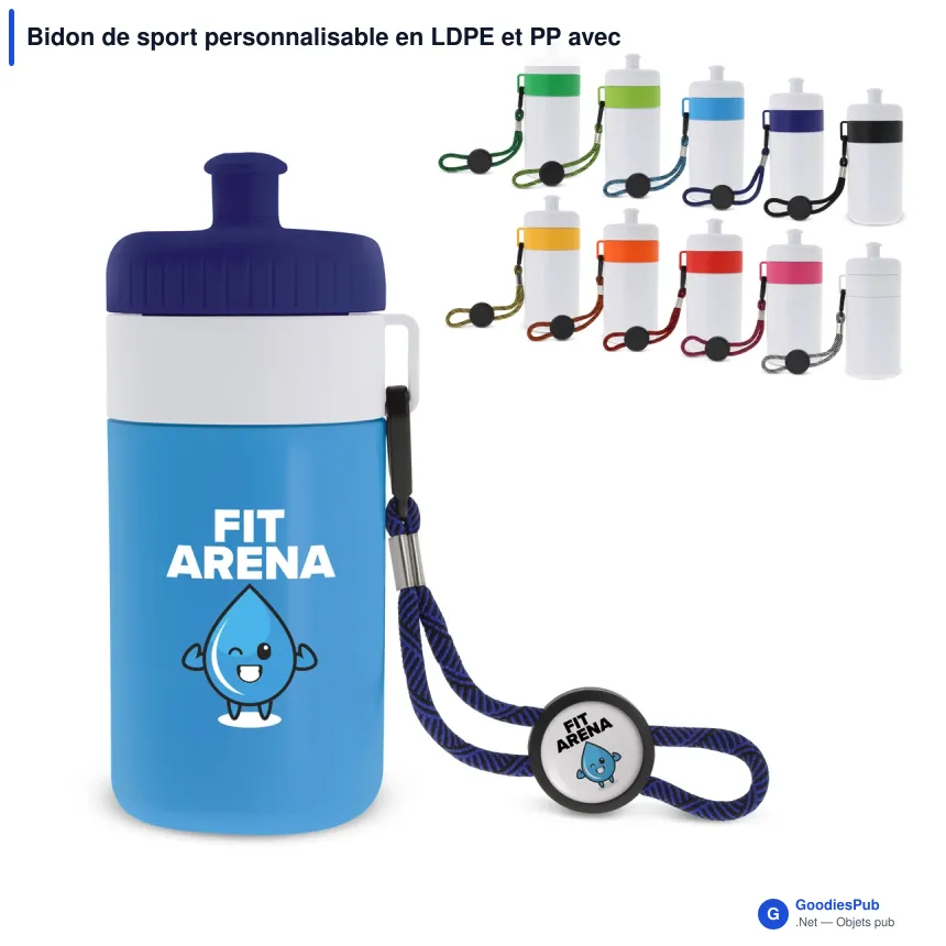 Bidon de sport personnalisable en LDPE et PP avec logo - Bague 500 ml - Image 1