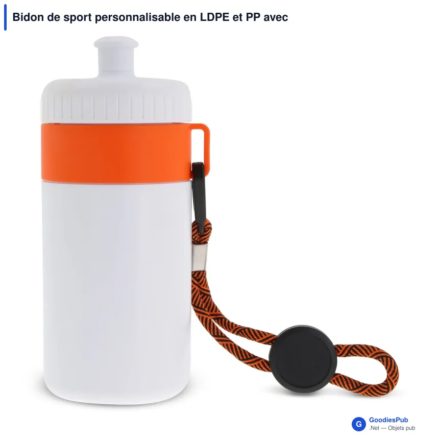 Bidon de sport personnalisable en LDPE et PP avec logo - Bague 500 ml - Image 2