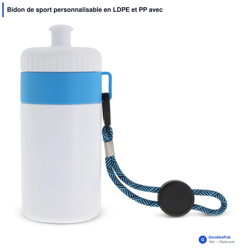 Bidon de sport personnalisable en LDPE et PP avec logo - Bague 500 ml - Image 11