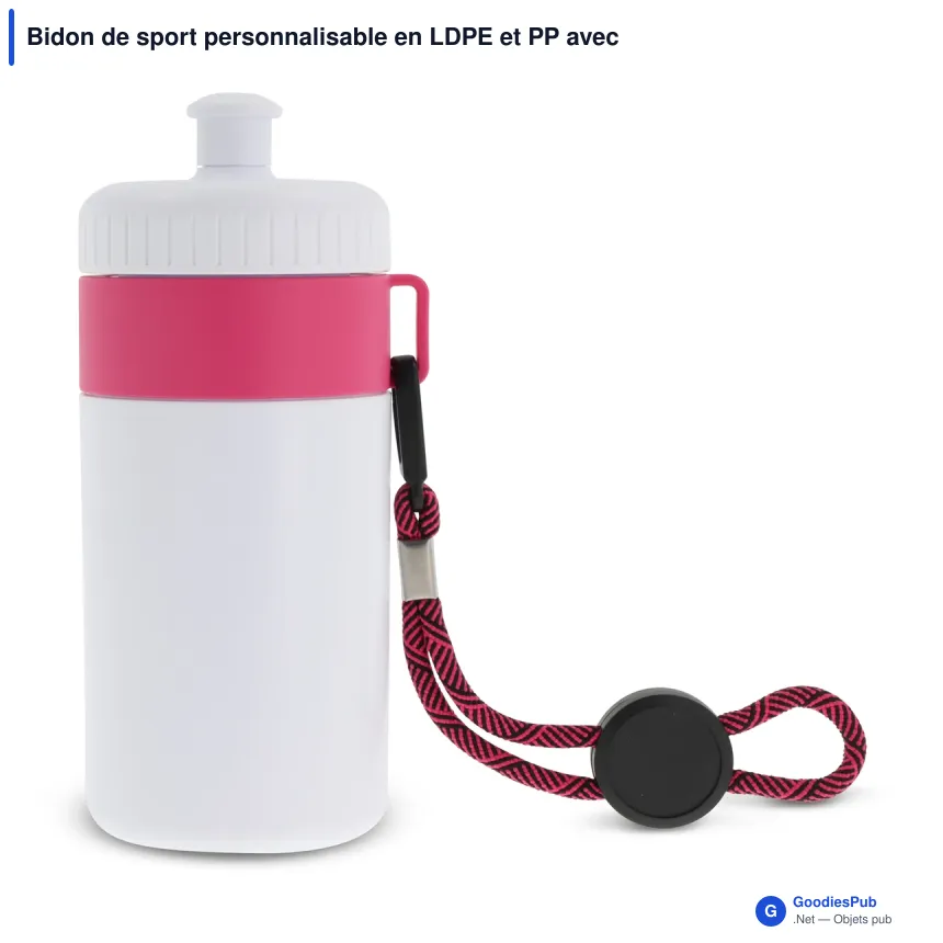 Bidon de sport personnalisable en LDPE et PP avec logo - Bague 500 ml - Image 3