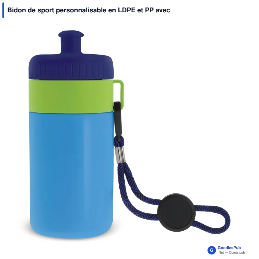 Bidon de sport personnalisable en LDPE et PP avec logo - Bague 500 ml - Image 4