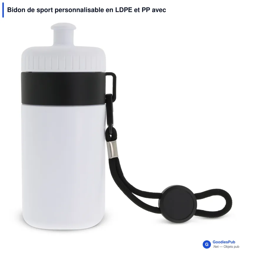 Bidon de sport personnalisable en LDPE et PP avec logo - Bague 500 ml - Image 6
