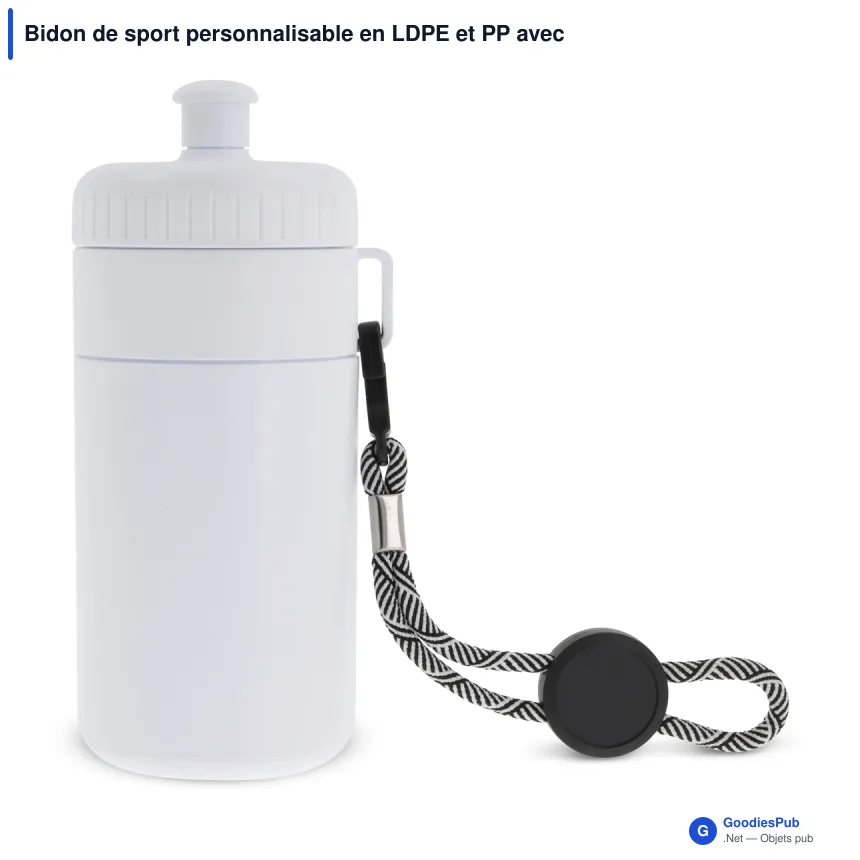 Bidon de sport personnalisable en LDPE et PP avec logo - Bague 500 ml - Image 9