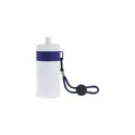 Variante Blanc / bleu foncé - Bidon de sport personnalisable en LDPE et PP avec logo - Bague 500 ml