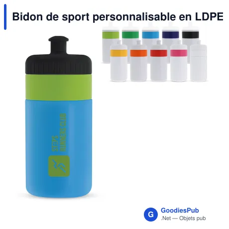 Bidon de sport personnalisable en LDPE et PP avec logo - Bord 500 ml