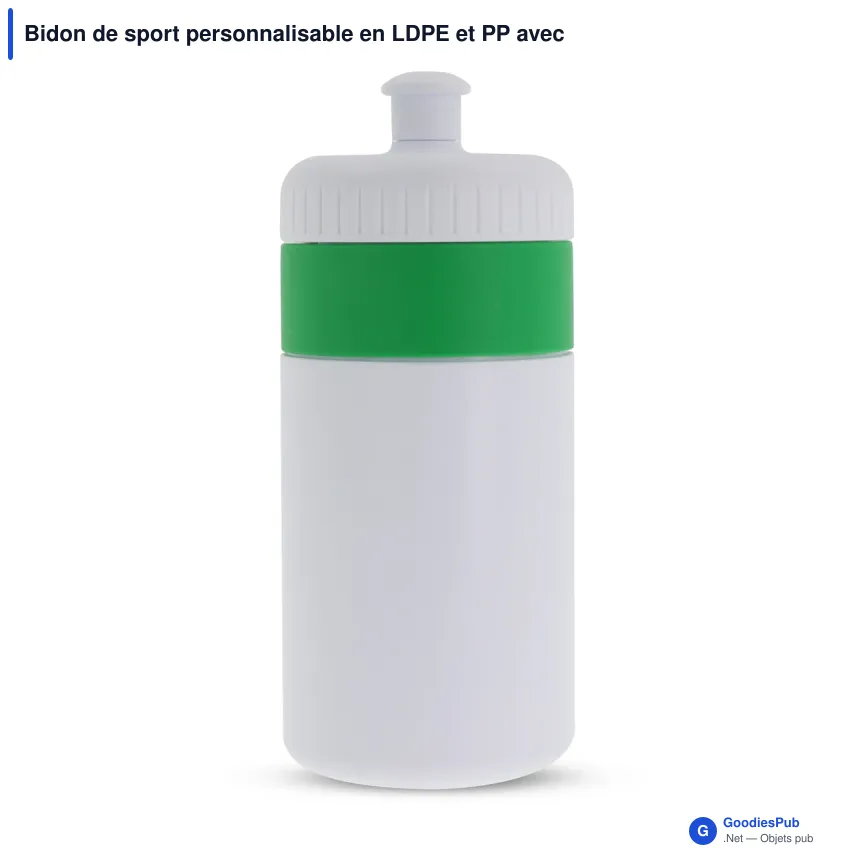 Bidon de sport personnalisable en LDPE et PP avec logo - Bord 500 ml - Image 2